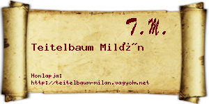 Teitelbaum Milán névjegykártya